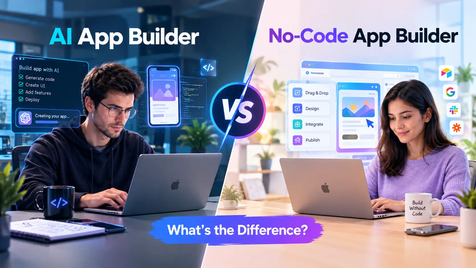 AI App Builder vs. No-Code App Builder: What's the Difference?