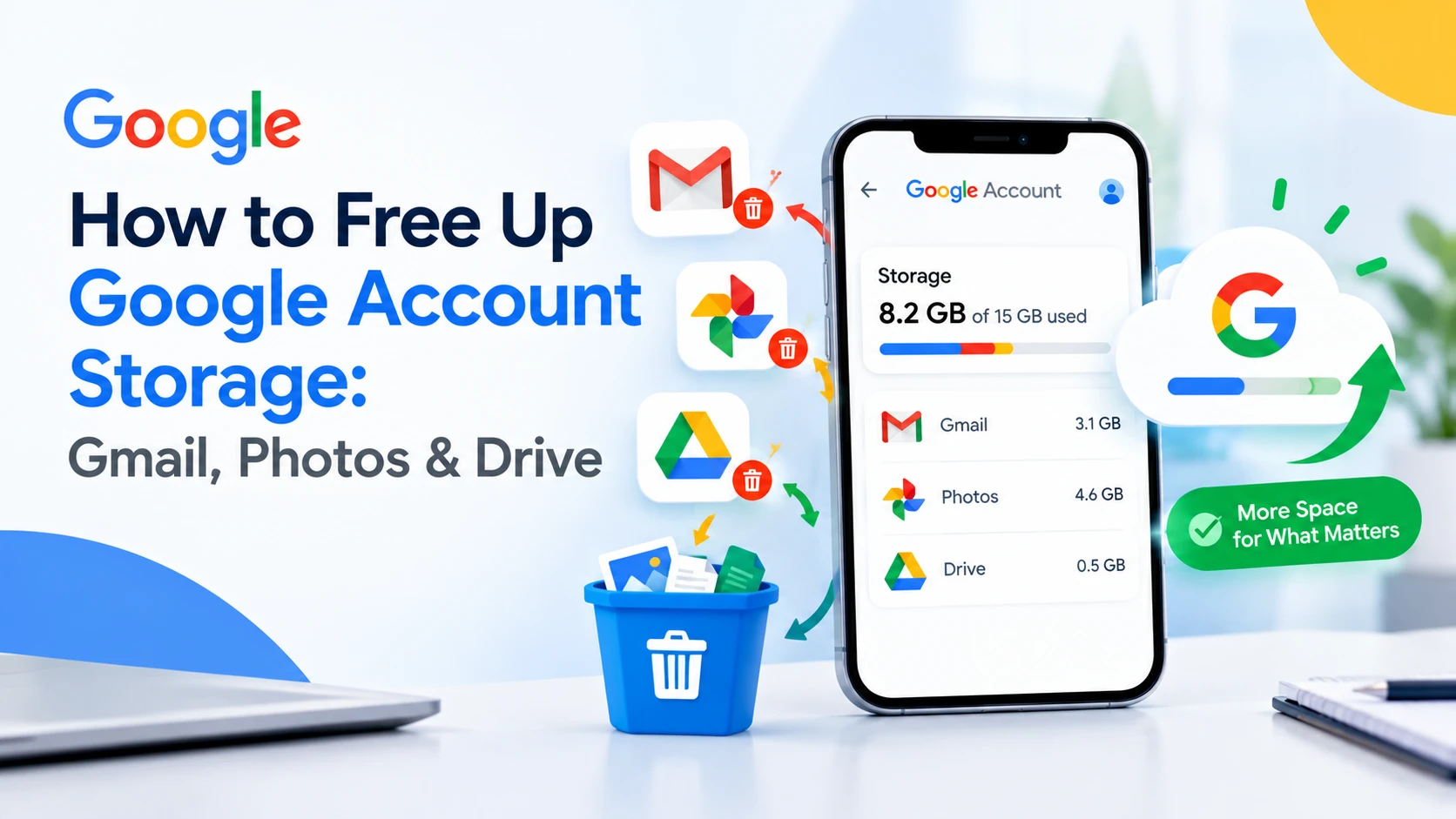 How to Free Up Google Account Storage (Gmail, Photos, Drive)